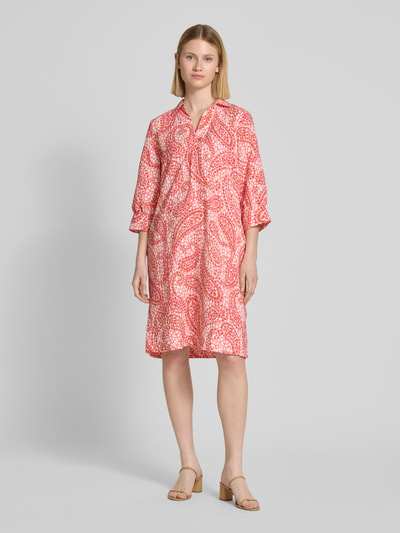 s.Oliver RED LABEL Sukienka koszulowa o kroju oversized z wpuszczanymi kieszeniami Czerwony 1