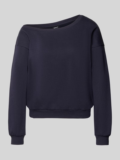 Produktfoto, Loose Fit Sweatshirt aus Baumwoll-Mix Modell 'RHINA' von ONLY in dunklem Blau, weiche Textur, Damen Sweatshirt von ONLY