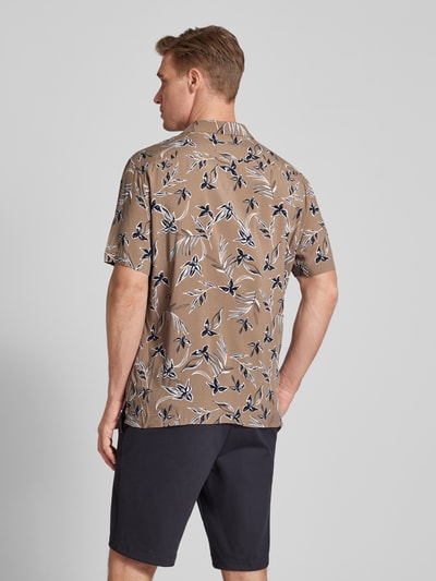 Jake*s Slim Fit Vrijetijdsoverhemd van pure viscose Taupe - 5