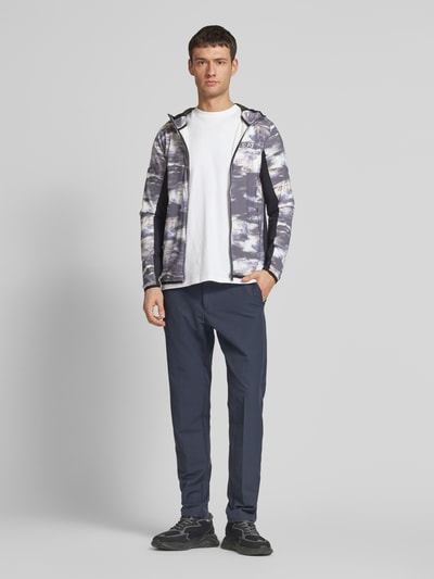 EA7 Emporio Armani Sweatjacke mit Label-Print Modell 'VIGOR' Mittelgrau 1