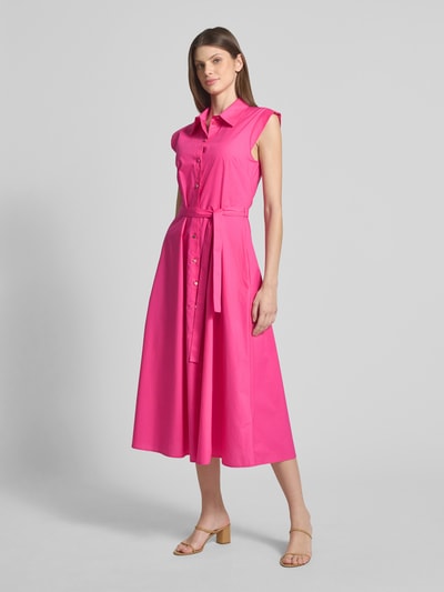 Liu Jo White Sukienka koszulowa z krótkim rękawem i wiązanym paskiem Mocnoróżowy 1