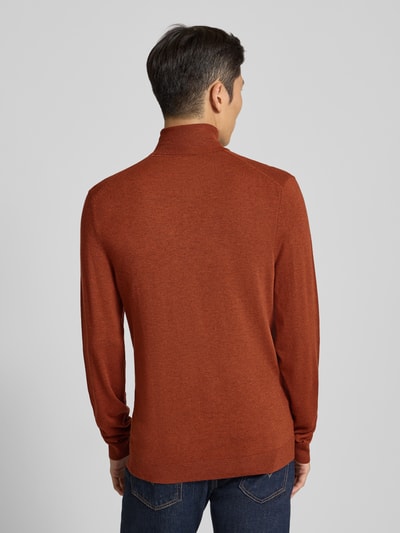 MCNEAL Rollkragenpullover aus Viskose-Mix Dunkelrot Melange 5