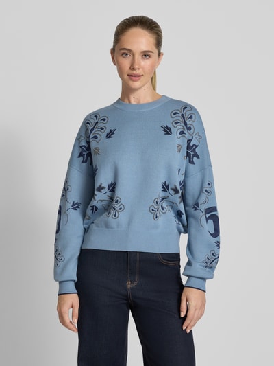 Scotch & Soda Oversized Strickpullover mit gerippten Abschlüssen Jeansblau 4