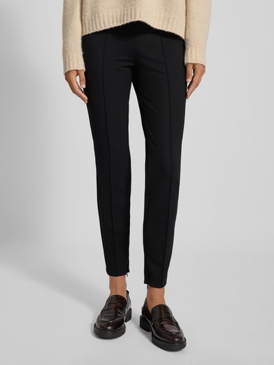 Cambio Slim Fit Stoffhose mit Label-Print Modell 'RYDER' Black 4