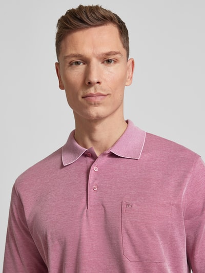 Christian Berg Men Regular fit poloshirt met borstzak Rosé - 3