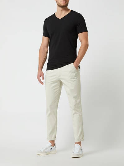 Casual Friday T-shirt met stretch, model 'Lincoln' Zwart - 1