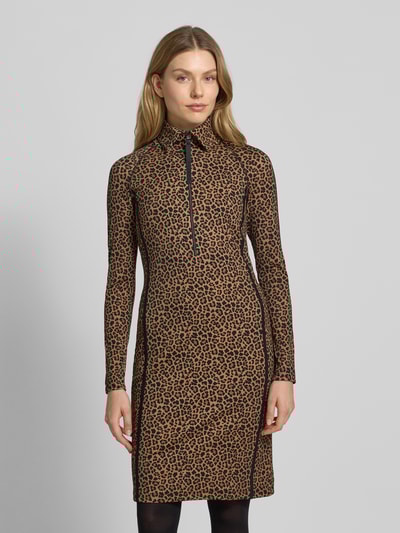 Marc Cain Knielange jurk met overhemdkraag Camel - 4