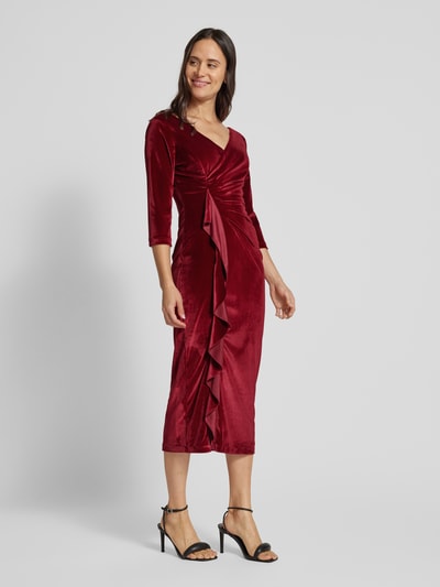 Paradi Maxikleid mit tiefem V-Ausschnitt Bordeaux 1