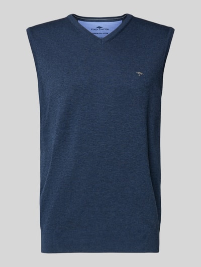 Fynch-Hatton Pullunder mit Logo-Detail Modell 'Slipover Superfine' Jeansblau 2