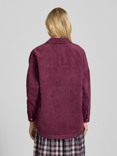 ONLY Relaxed fit corduroy blouse met borstzakken, model 'JANINE-RAI' Bordeaux - 5