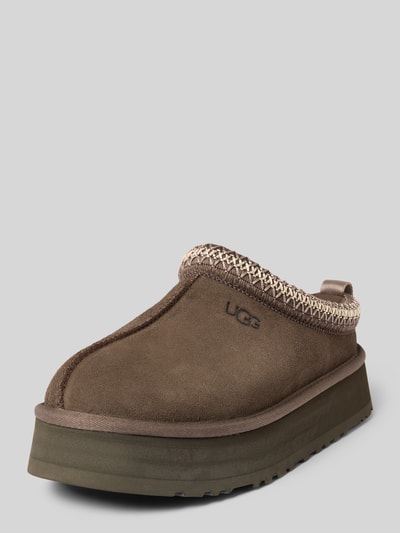 UGG Slides aus Veloursleder Modell 'TAZZ' Dunkelbraun 1