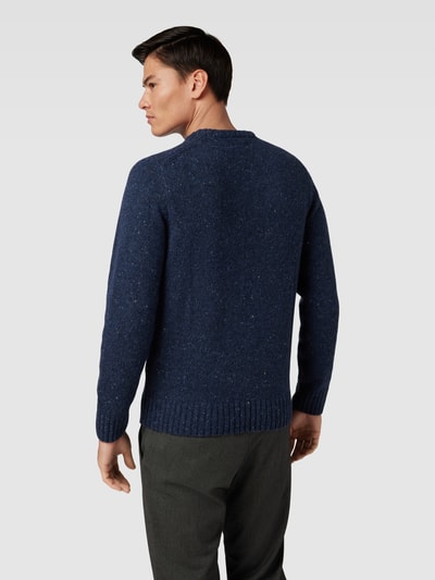 Fynch-Hatton Gebreide pullover in gemêleerde look, model 'Donegal' Marineblauw - 5