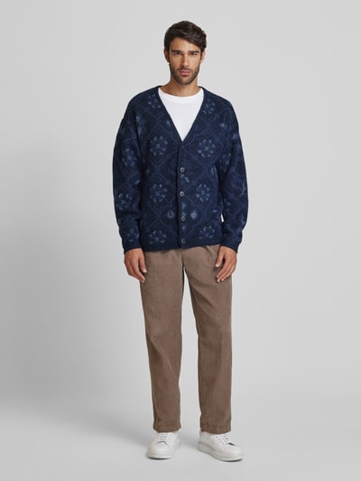 Jack & Jones Premium Cardigan mit V-Ausschnitt Modell 'UMAGNE' Dunkelblau 1