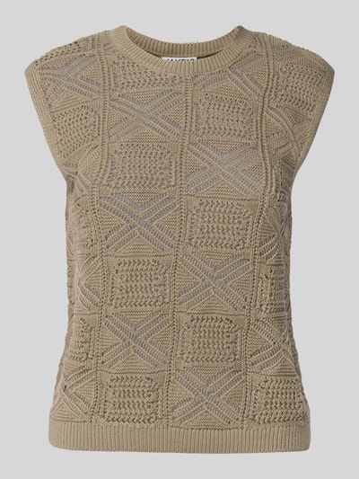 Jake*s Casual Top z dzianiny o kroju regular fit z okrągłym dekoltem Limonkowy 2