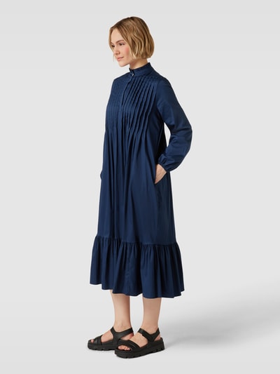Risy & Jerfs Midi-jurk van puur katoen met stolpplooien, model 'Girona' Marineblauw - 4