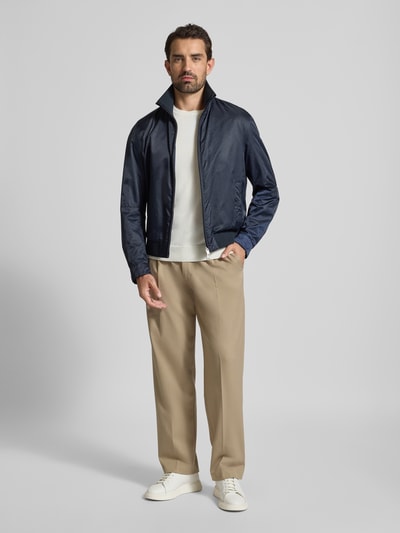 BOSS Relaxed Fit Blouson mit dezentem Allover-Muster Modell 'C-CASAMU' Marine 1