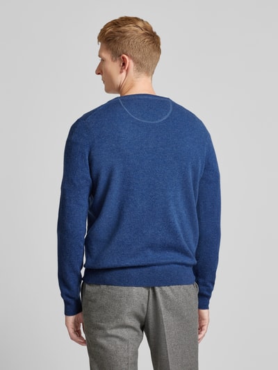 Fynch-Hatton Strickpullover mit V-Ausschnitt Rauchblau 5