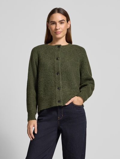 Selected Femme Kurtka o kroju regular fit z dzianiny z mieszanki wełny z dodatkiem wełny z alpaki model ‘LULU’ Oliwkowy melanż 4