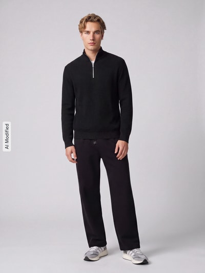 ONLY & SONS Regular Fit Troyer aus Baumwoll-Mix Modell 'PHIL' Black 1