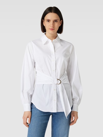 Lauren Ralph Lauren Overhemdblouse met tailleriem, model 'SARILL' Wit - 4