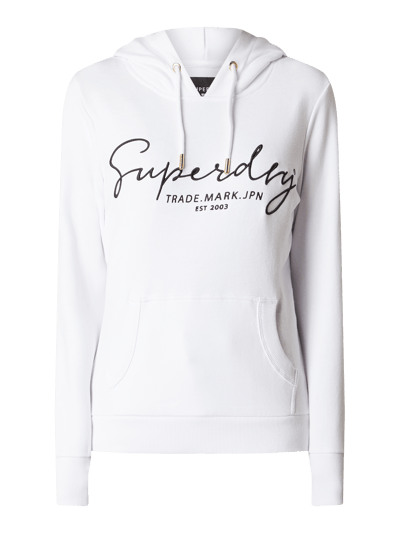 Superdry Hoodie met geborduurd logo  Wit - 2