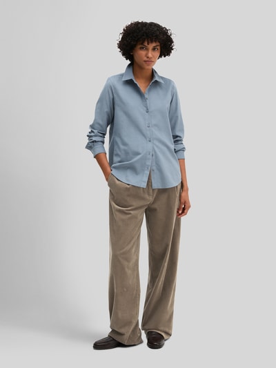 Marc O'Polo Regular Fit Langarm Bluse aus Lyocell-Baumwoll-Mix Hellblau 1