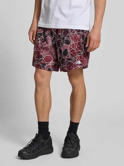 The North Face Korte regular fit broek met labelstitching Bordeaux - 4