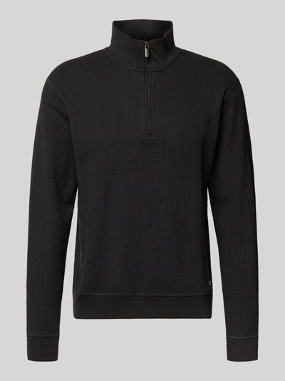 BOSS Regular fit sweatshirt van katoenmix Zwart - 2