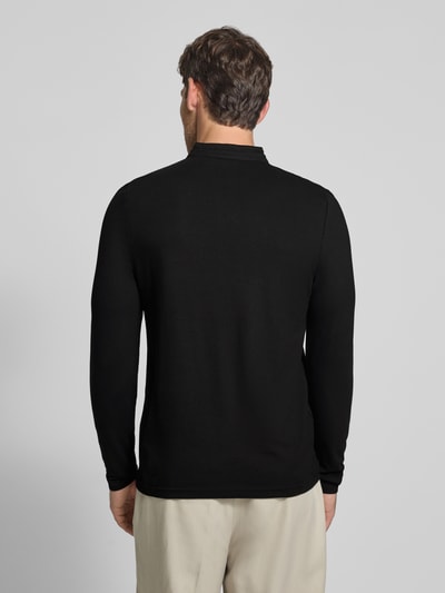 HECHTER PARIS Longsleeve mit kurzer Knopfleiste und Label-Detail Black 5