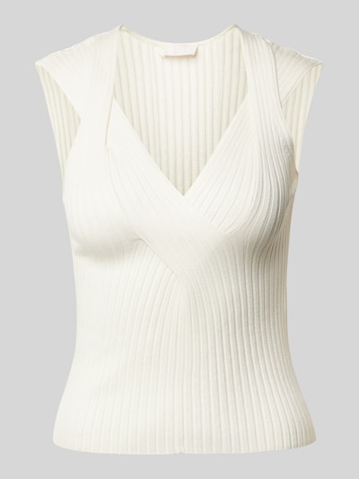 Liu Jo White Stricktop mit V-Ausschnitt Offwhite 1