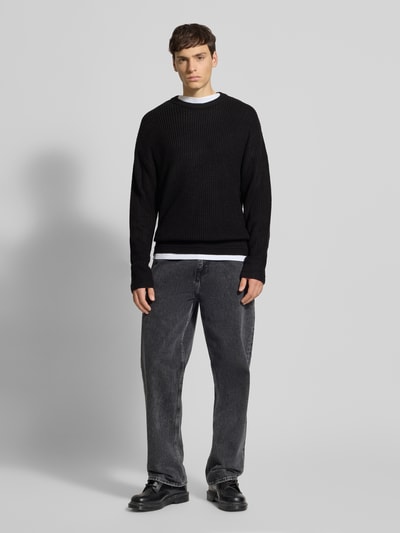 Jack & Jones Strickpullover mit Rundhalsausschnitt Modell 'KAITO' Black 1