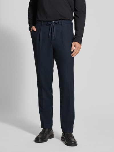 SELECTED HOMME Tapered broek van wol, model 'LEROY' Donkerblauw - 4