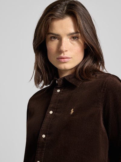 Polo Ralph Lauren Overhemdblouse met labelstitching Chocoladebruin - 3