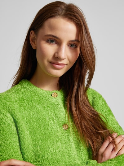 Jake*s Collection Gebreide pullover met knoopsluiting Appeltjesgroen - 3