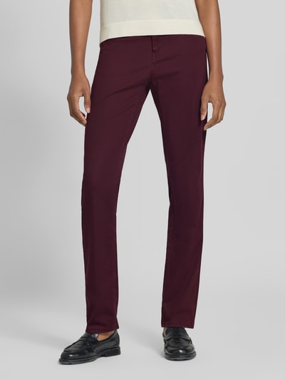 Brax Body Fit Gerade Hose aus Lyocell-Mix mit Modal-Baumwoll-Anteil Modell 'CAROLA' Bordeaux 4