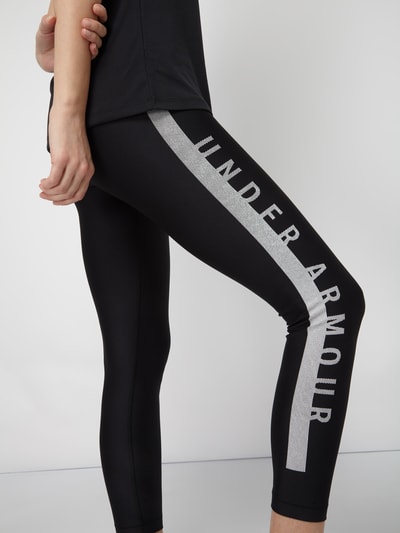 Under Armour Legginsy z nadrukiem z logo - regulujące temperaturę Czarny 3