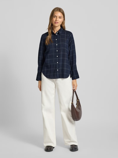 Tom Tailor Regular fit overhemdblouse van katoenmix Marineblauw - 1