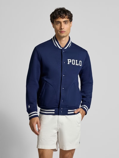 Polo Ralph Lauren College-Jacke mit Label-Stitching und Eingrifftaschen Marine 4