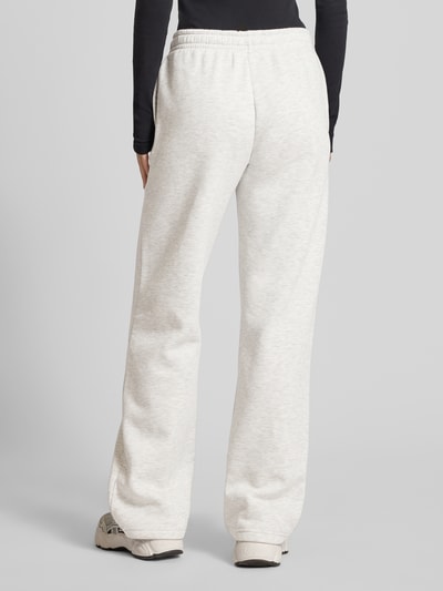 Gina Tricot Spodnie dresowe o kroju straight fit z tunelem Jasnoszary melanż 5