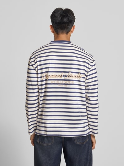 JACK & JONES Regular fit shirt met lange mouwen van puur katoen met streepmotief Blauw - 5