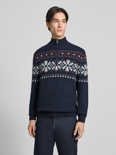 MCNEAL Sweter z dzianiny z kołnierzem Ciemnoniebieski 4