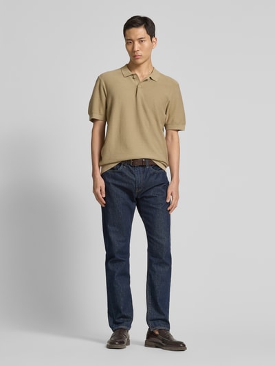 Casual Friday Relaxed Fit Poloshirt mit Strukturmuster Modell 'EDWARD' Hellbraun 1