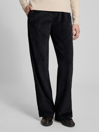 MAC Flared corduroy broek met paspelzakken aan de achterkant, model 'CHIARA' Zwart - 4
