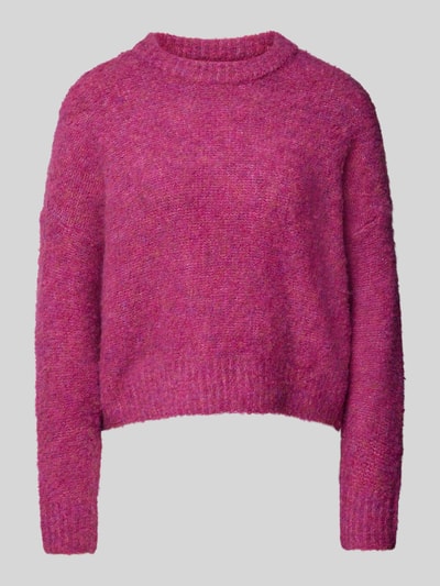 Pieces Regular Fit Strickpullover mit Wollanteil Modell 'NATHERINE' Pink 1