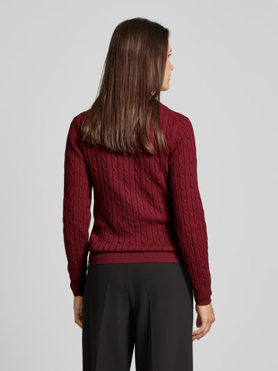 Gant Gebreide pullover met labelstitching Bordeaux - 5