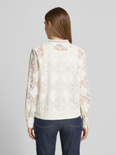 MOS MOSH Regular Fit Bluse mit Lochstickerei Modell 'Monia' Ecru 5
