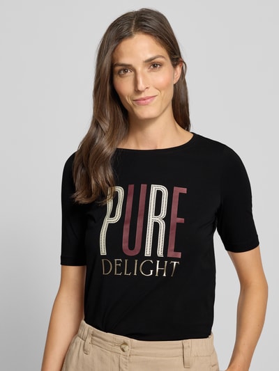 s.Oliver RED LABEL Regular fit T-shirt van katoenmix Zwart - 3