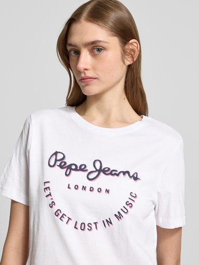 Pepe Jeans T-Shirt mit Label-Print Modell 'RUMER' Weiss 3