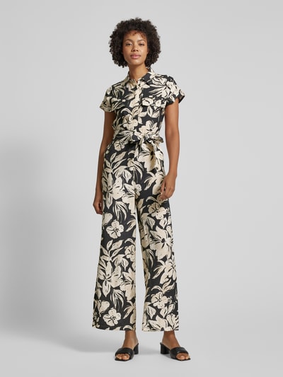 Mango Jumpsuit mit Allover-Print Modell 'ECUADOR' Black 4