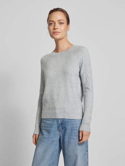 Vero Moda Langärmeliger Strickpullover Modell 'DOFFY' Hellgrau Melange 4